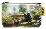 Alishan Forest Railway with Cherry Blossoms_cosmetic bag 阿里山櫻花鐵道_化妝包